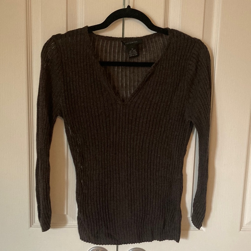 Women’s sweater, The Limited, size M, sheer striped brown